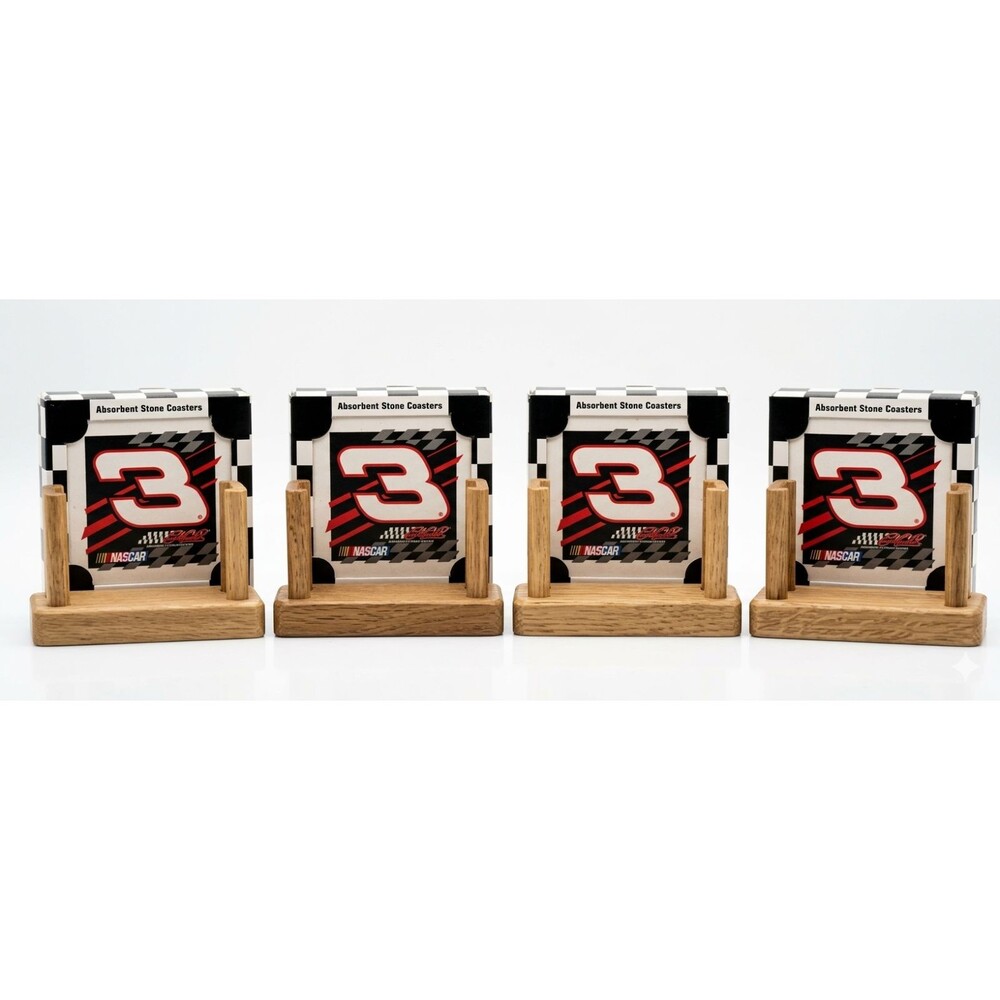 Dale Earnhardt #3 NASCAR Stone Coaster Set w/ Wooden Holder – New in Box